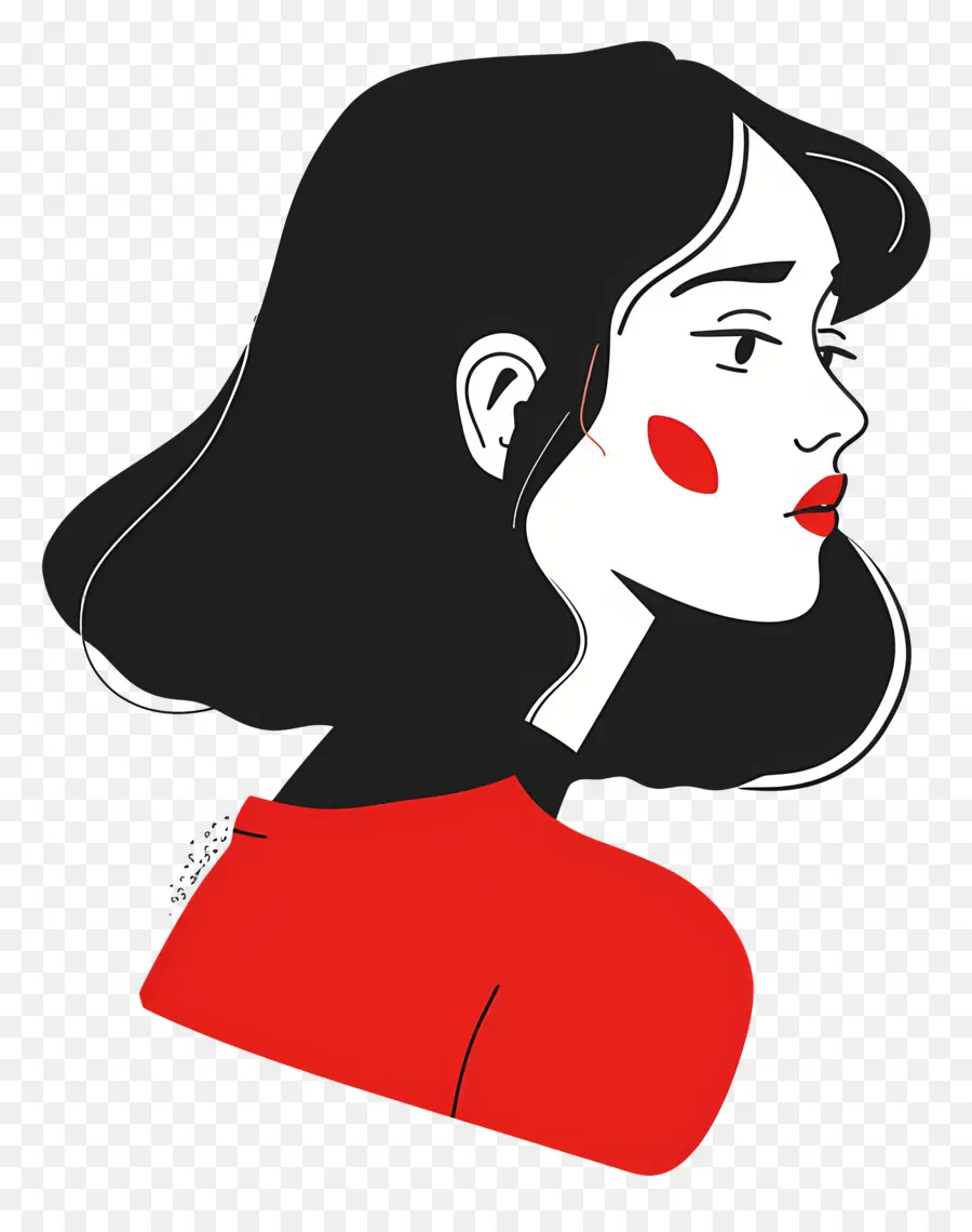 Wanita Berbaju Merah，Ilustrasi Wanita PNG