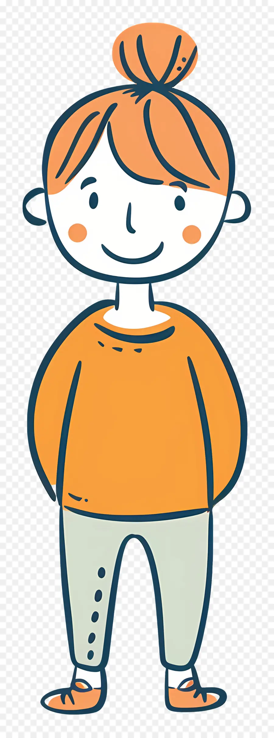 Garis Besar Orang，Orang Dengan Sweater Oranye PNG