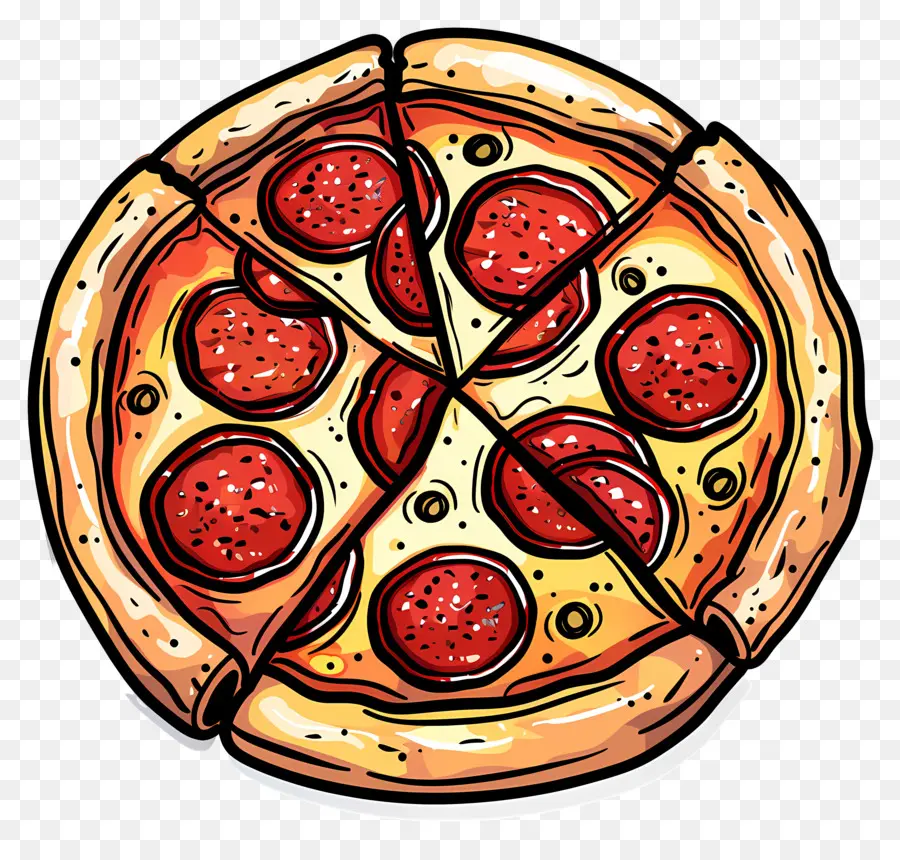 Pizza Peperoni，Pizza PNG