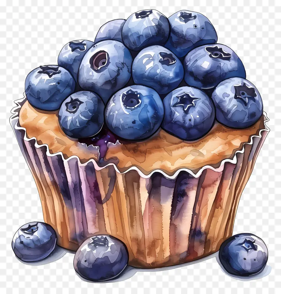 Muffin Blueberry，Kue Mangkuk PNG