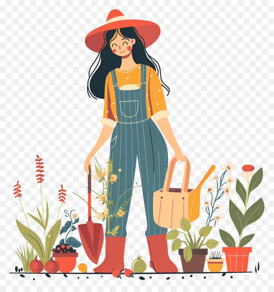 Wanita Berkebun，Ilustrasi Tukang Kebun PNG