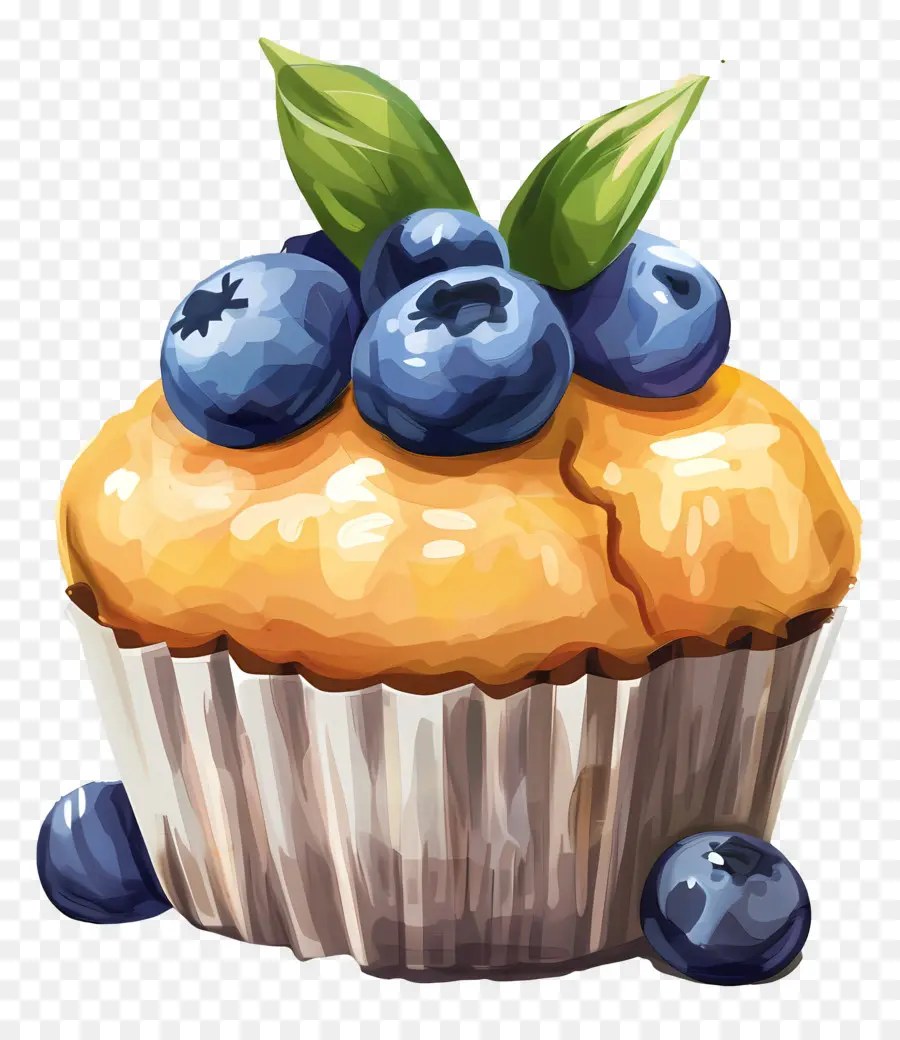 Muffin Blueberry，Hidangan Penutup PNG