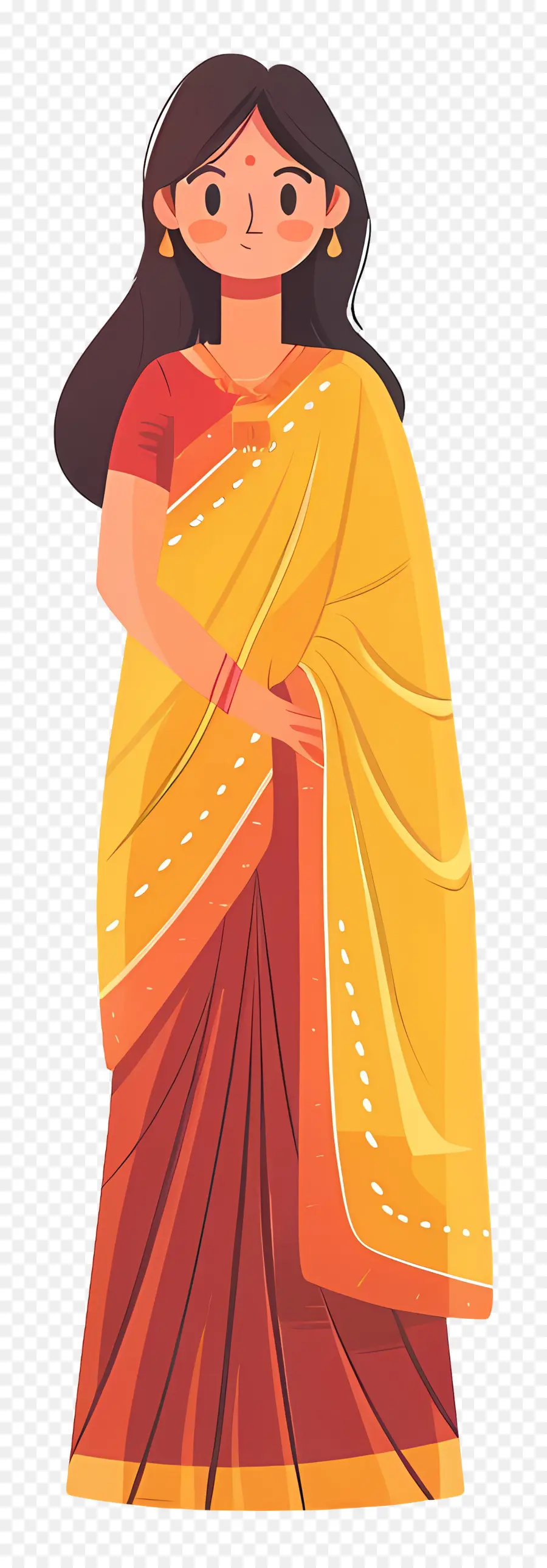 Wanita Bersaree，Wanita Dengan Saree Hijau PNG