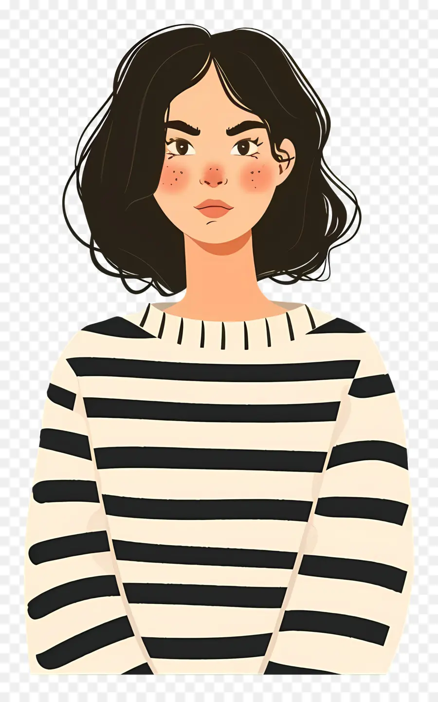 Wanita Dengan Kaus，Wanita Dengan Sweater Bergaris PNG