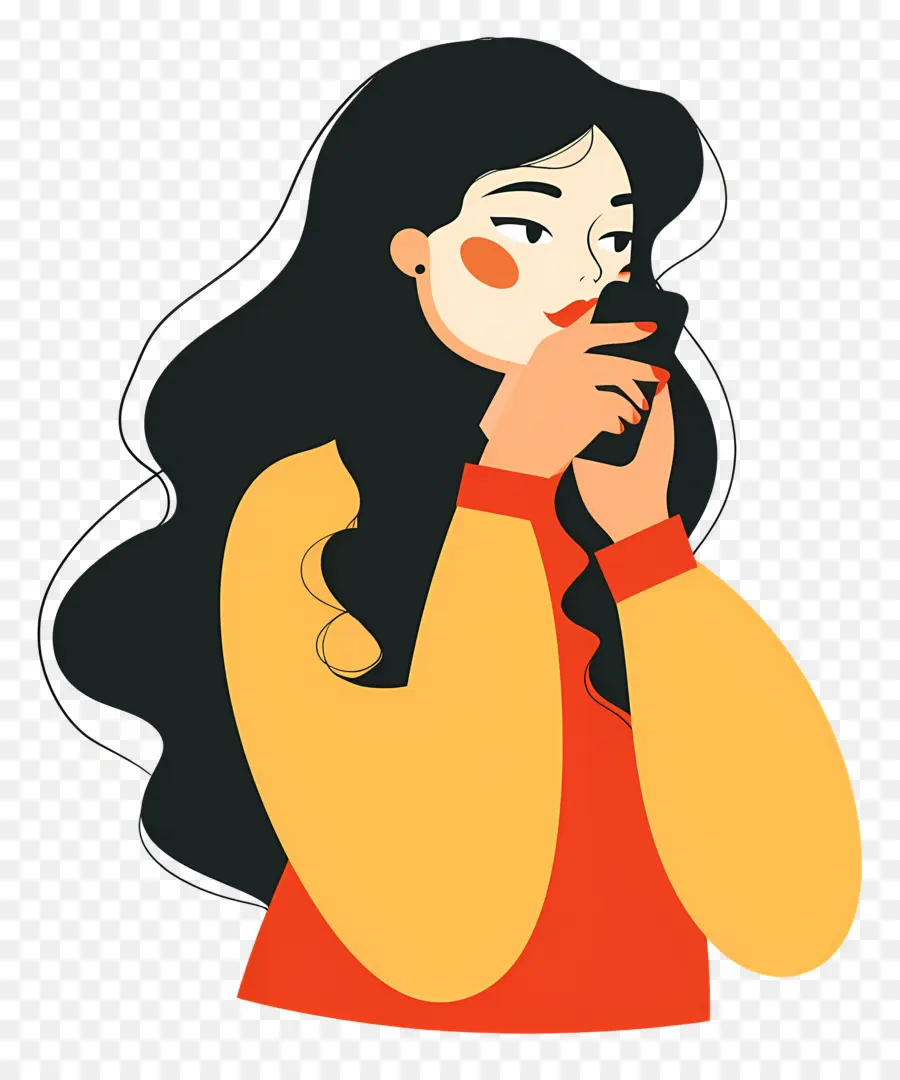 Wanita Di Telepon，Wanita Dengan Telepon PNG