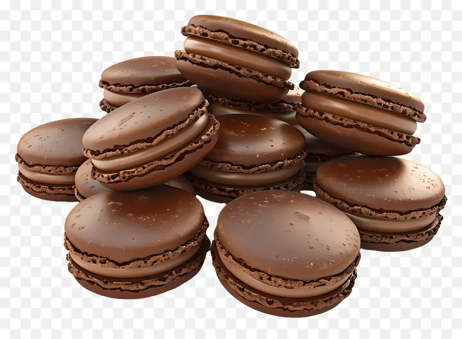 Macaron Coklat，Hidangan Penutup PNG