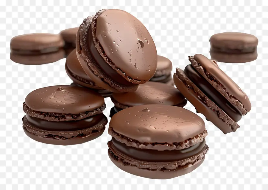 Macaron Coklat，Hidangan Penutup PNG