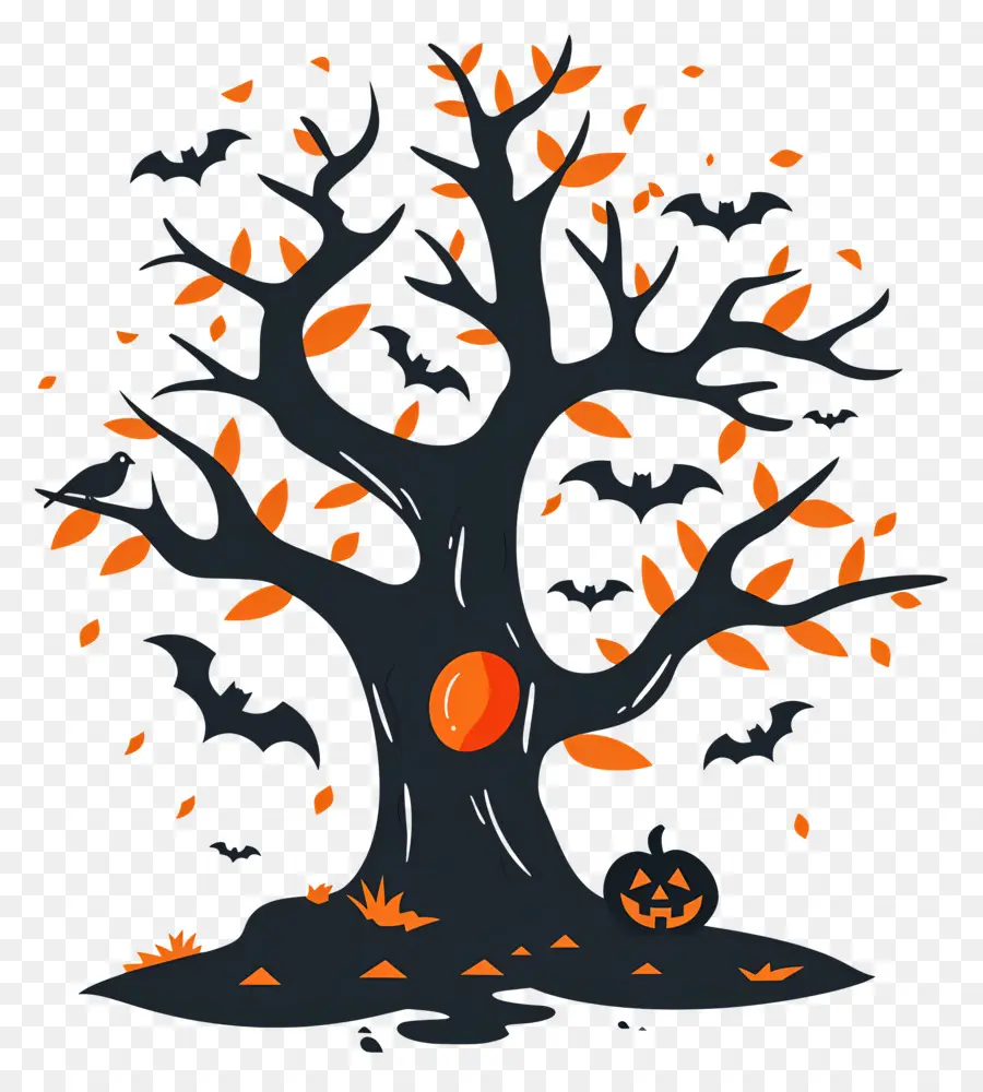 Pohon Halloween Yang Menyeramkan，Pohon Halloween PNG