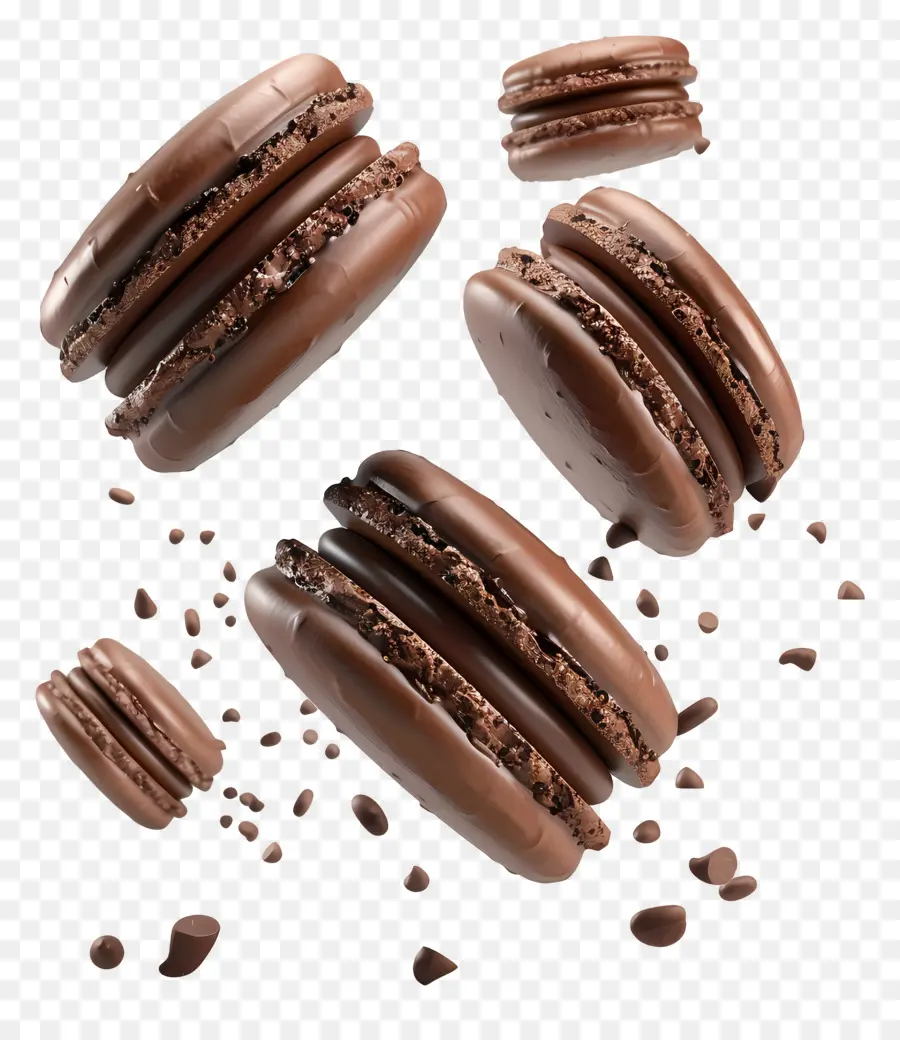 Macaron Coklat，Hidangan Penutup PNG