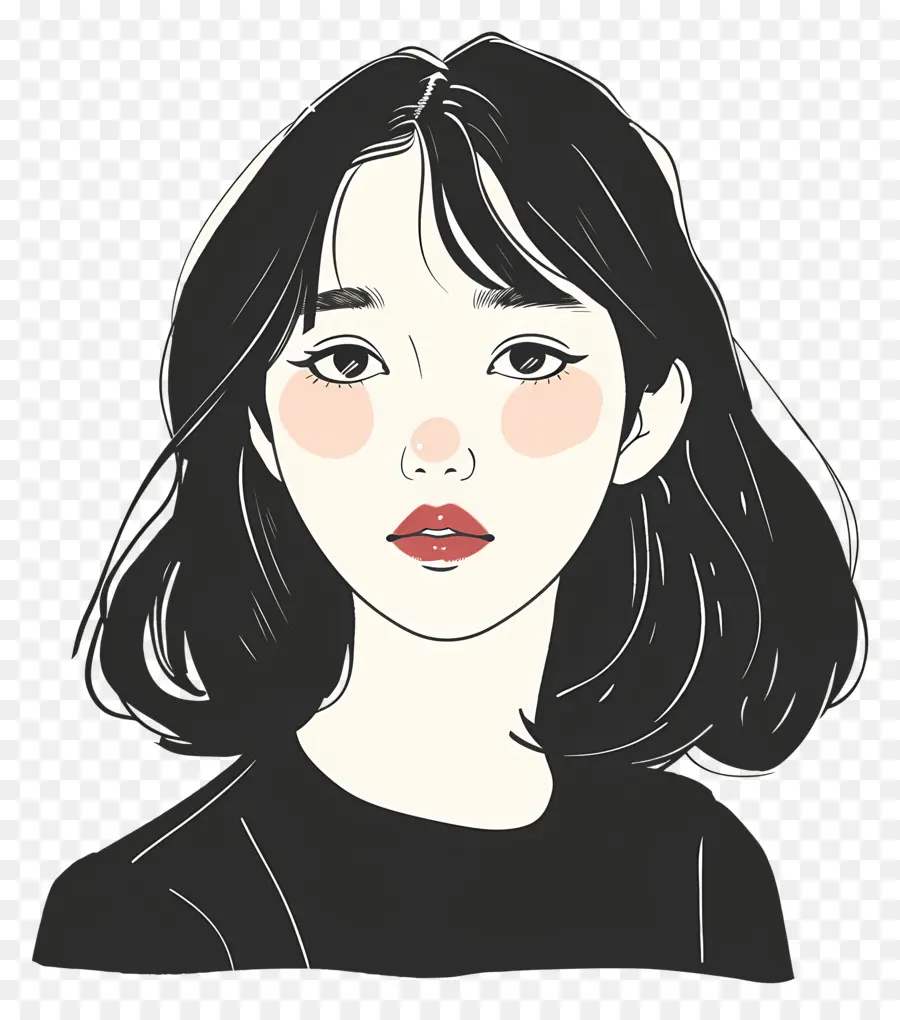 Wanita Korea，Gadis Dengan Rambut Pendek PNG