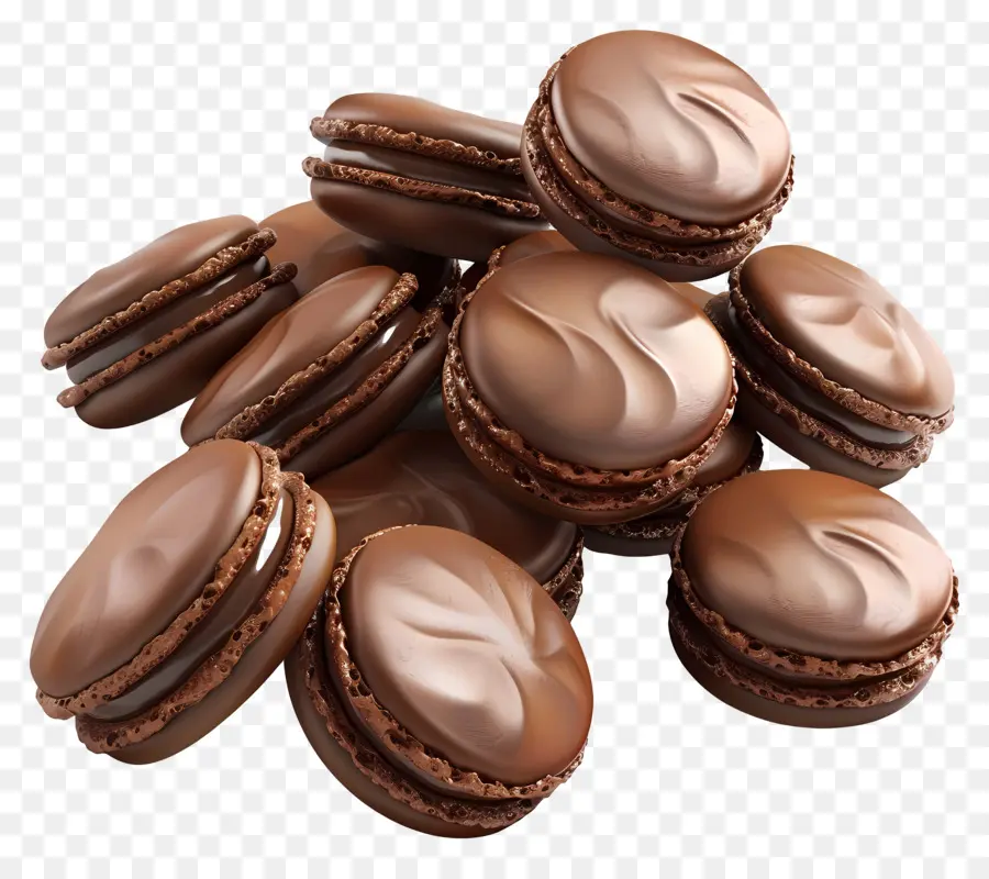 Macaron Coklat，Hidangan Penutup PNG