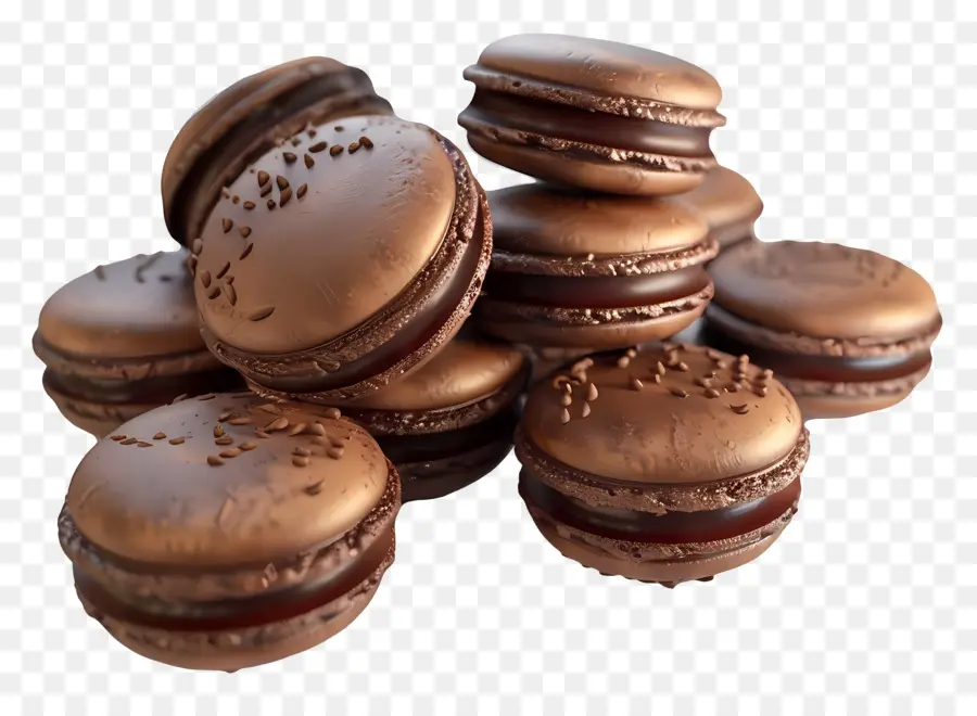 Macaron Coklat，Hidangan Penutup PNG