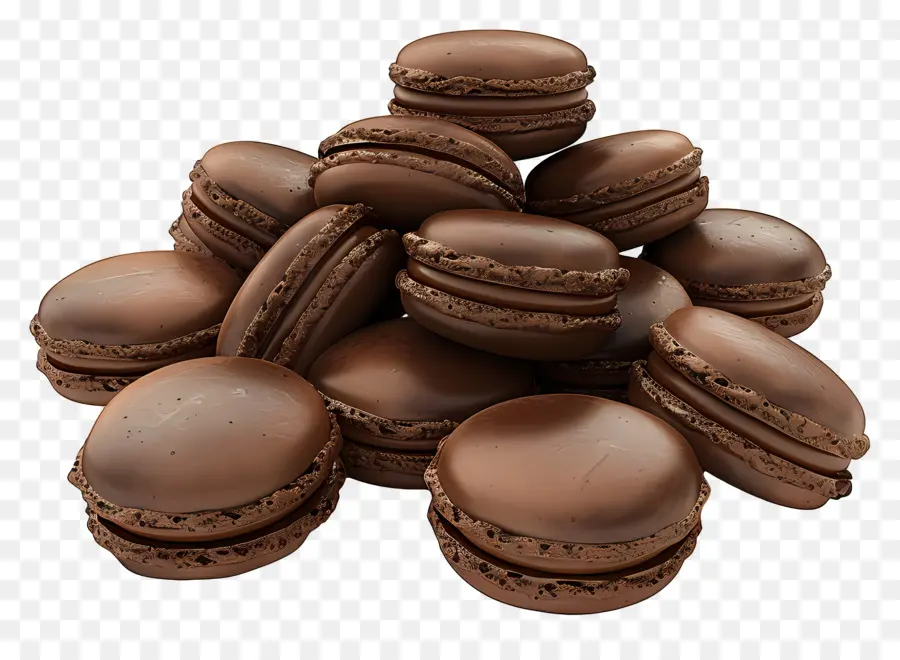 Macaron Coklat，Hidangan Penutup PNG