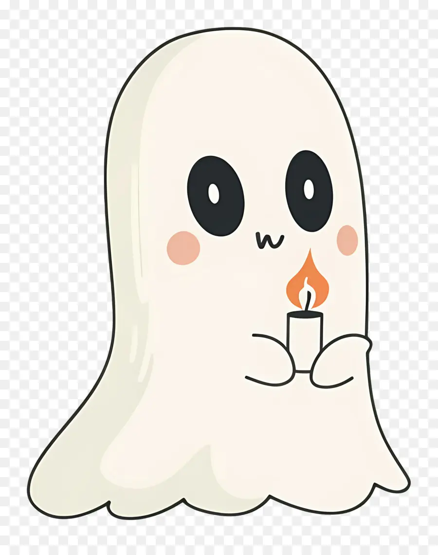 Lilin Hantu Yang Menyedihkan，Hantu Lucu Dengan Lilin PNG