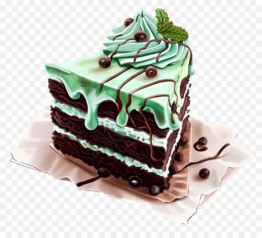 Kue Segar Minty，Kue Coklat Mint PNG