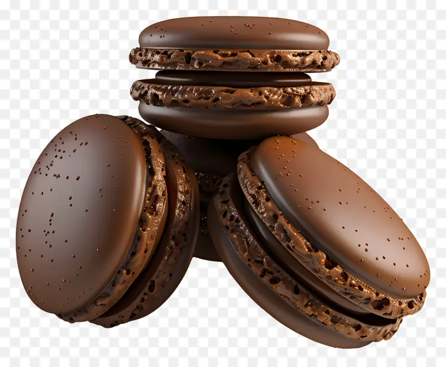 Macaron Coklat，Hidangan Penutup PNG