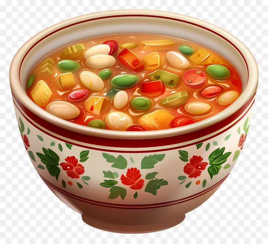 Sup Minestrone，Semangkuk Sup PNG