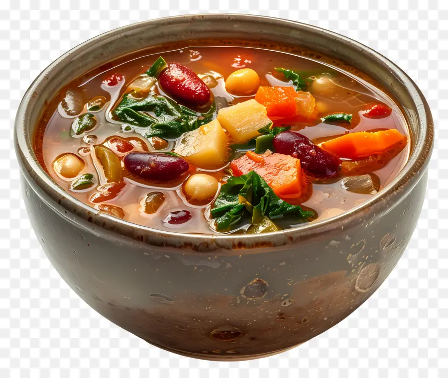 Sup Minestrone，Semangkuk Sup PNG