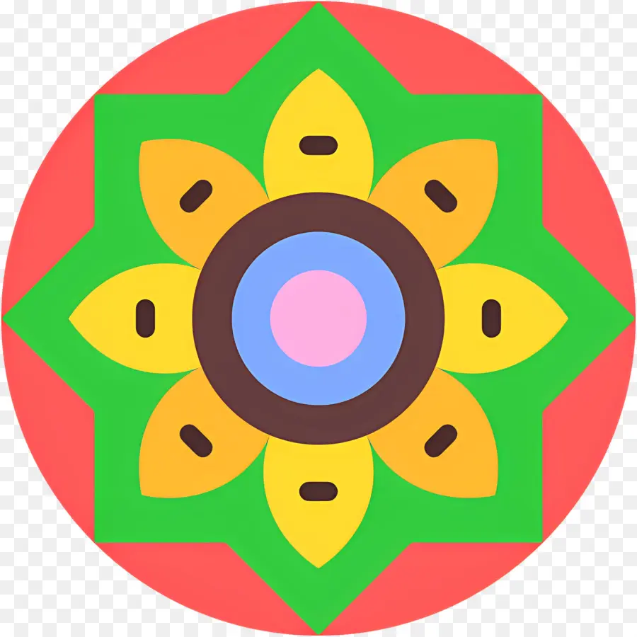 Mandala，Mandala Berwarna Warni PNG