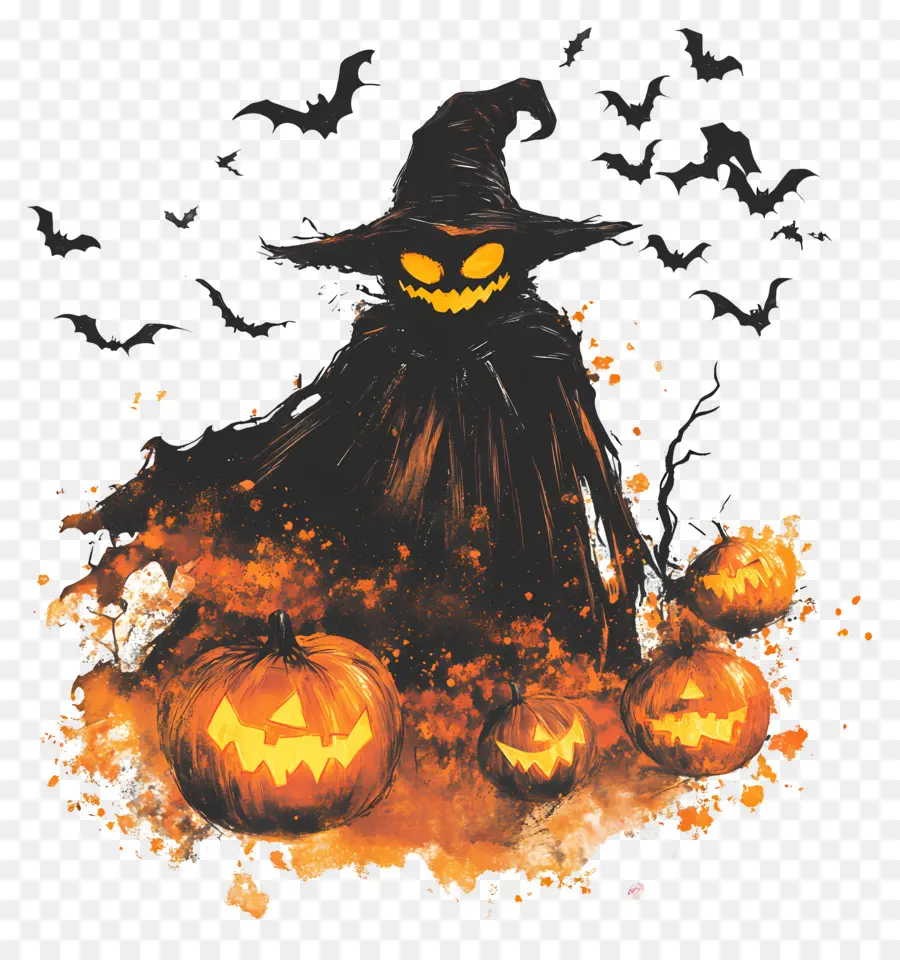 Hallowen，Orang Orangan Sawah Halloween PNG