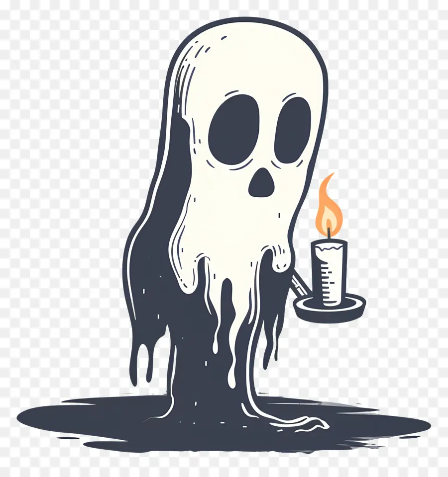 Lilin Hantu Yang Menyedihkan，Hantu Dengan Lilin PNG