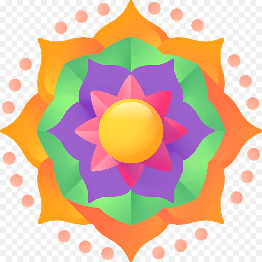 Mandala，Mandala Berwarna Warni PNG