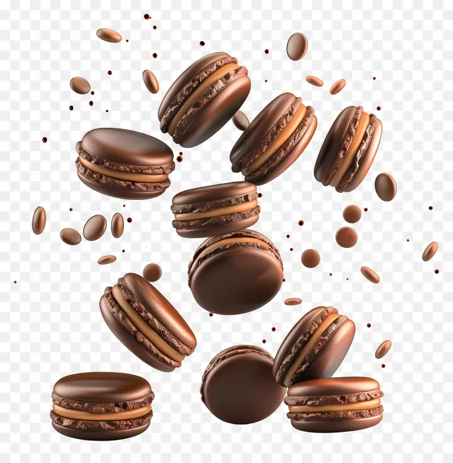 Macaron Coklat，Kue PNG