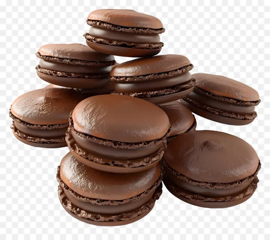 Macaron Coklat，Hidangan Penutup PNG