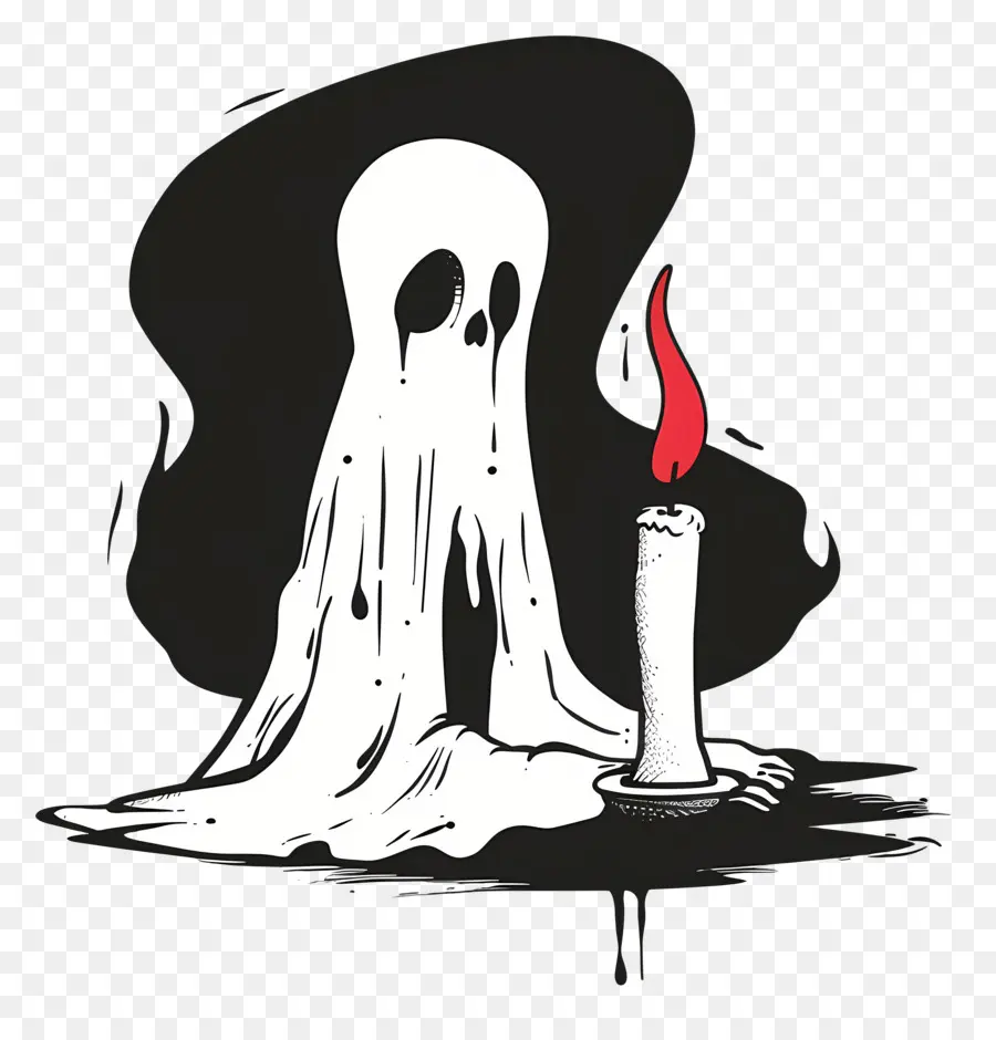 Lilin Hantu Yang Menyedihkan，Hantu Dengan Lilin PNG