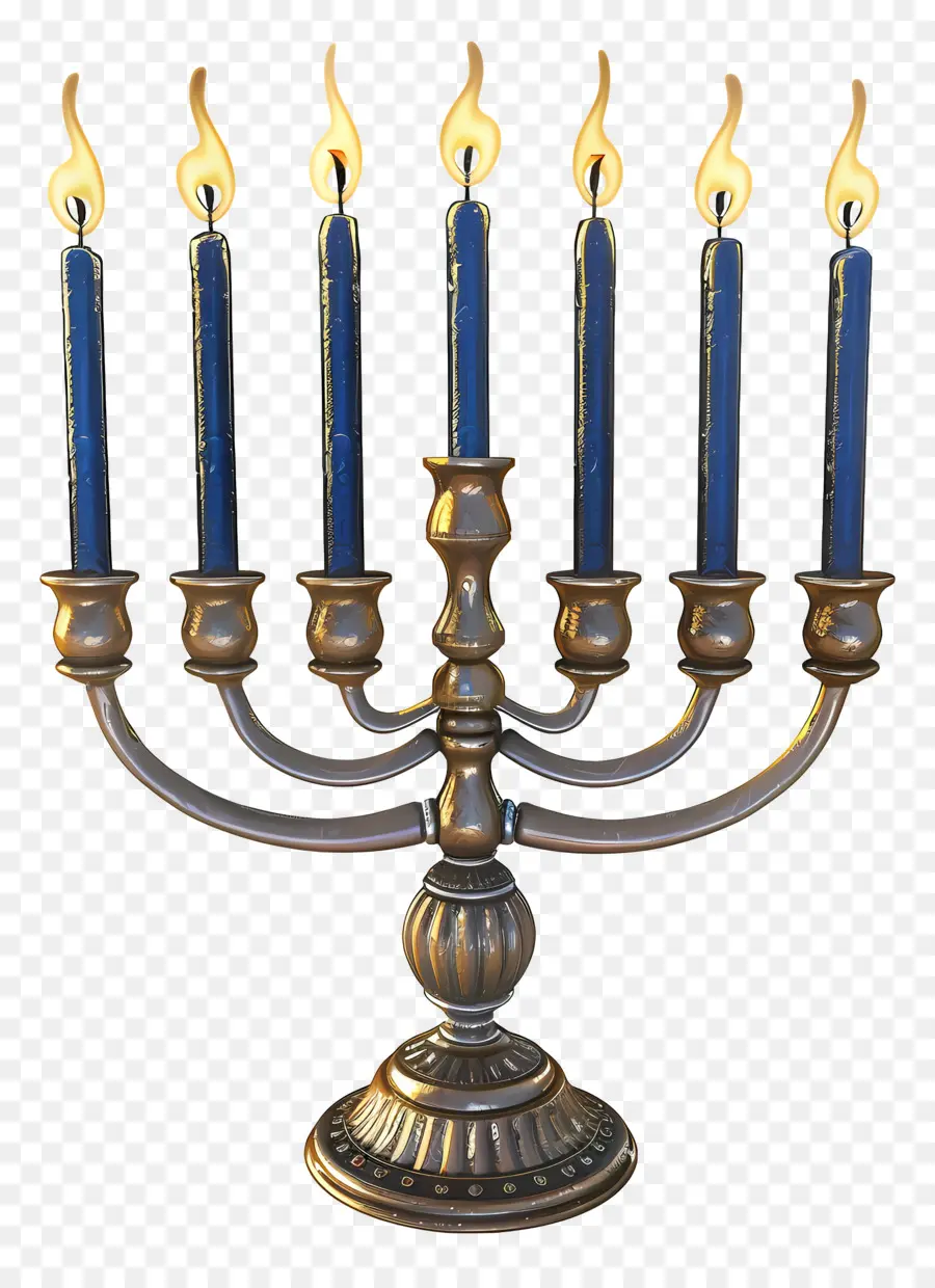 Hanukkah Menorah，Menorah Dengan Lilin PNG