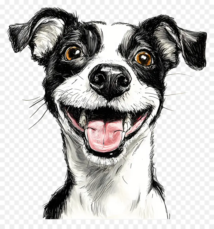 Senang，Anjing Sketsa PNG