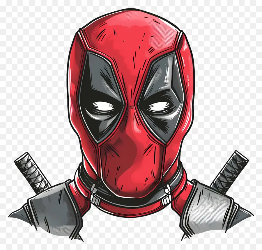 Wajah Kartun Deadpool，Topeng Pahlawan Super PNG