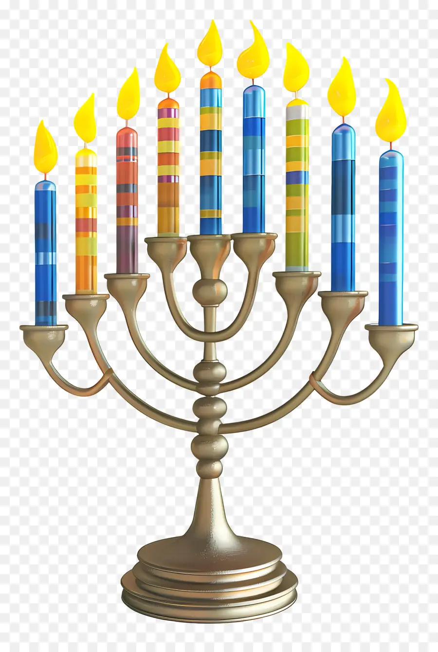 Hanukkah Menorah，Menorah Dengan Lilin PNG