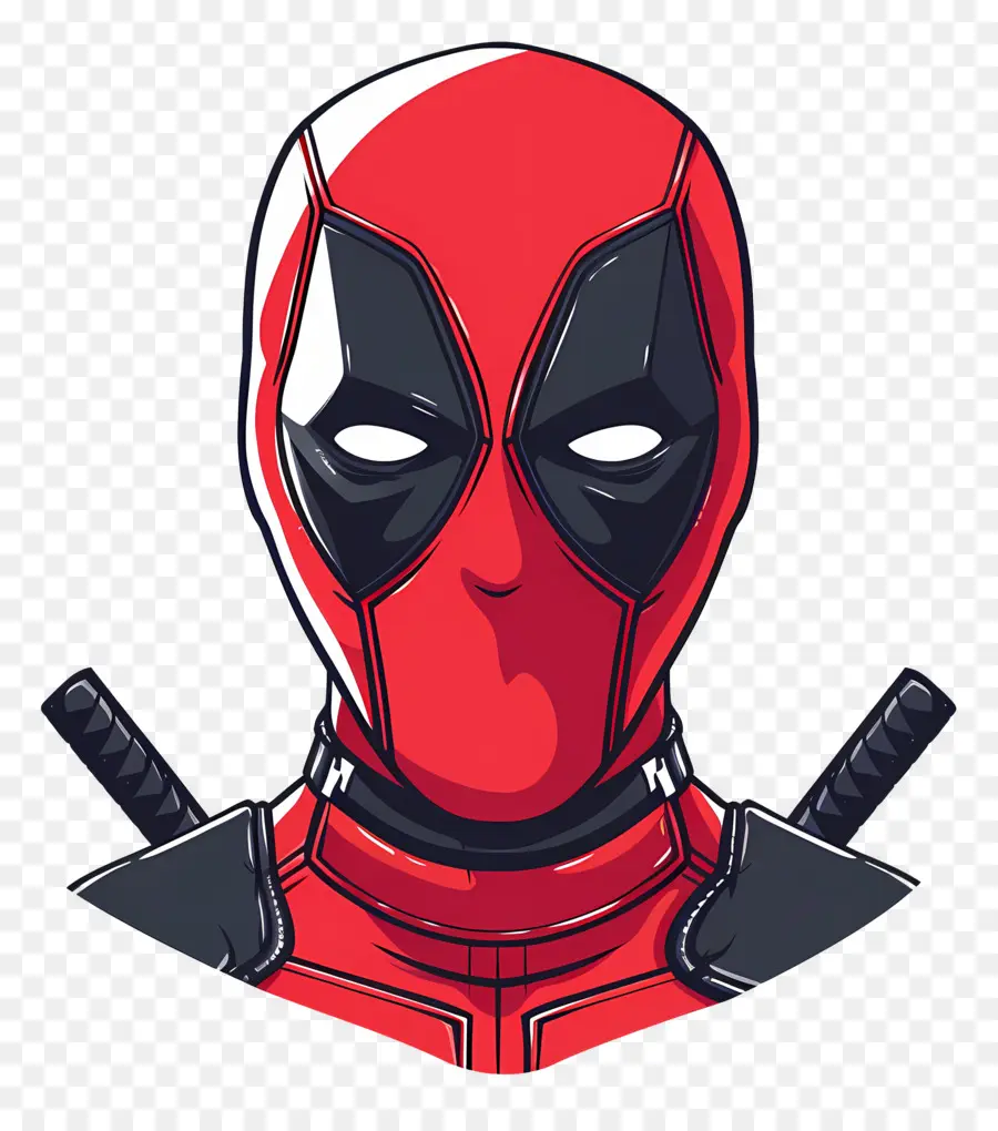 Wajah Kartun Deadpool，Topeng Merah PNG