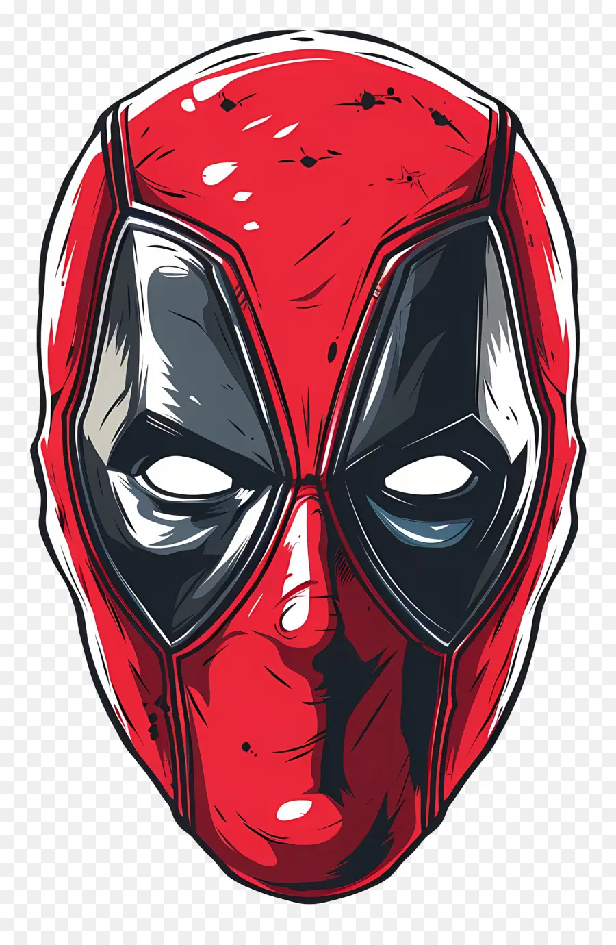 Wajah Kartun Deadpool，Topeng Merah PNG