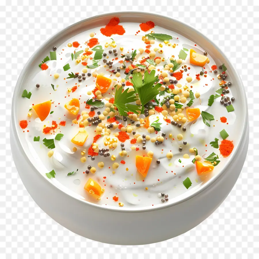 Boondi Raita Raita，Yogurt Dengan Hiasan PNG