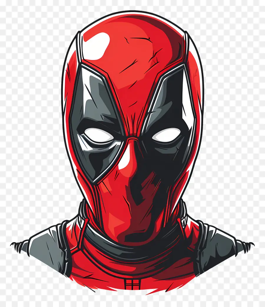 Wajah Kartun Deadpool，Topeng Merah Dan Hitam PNG