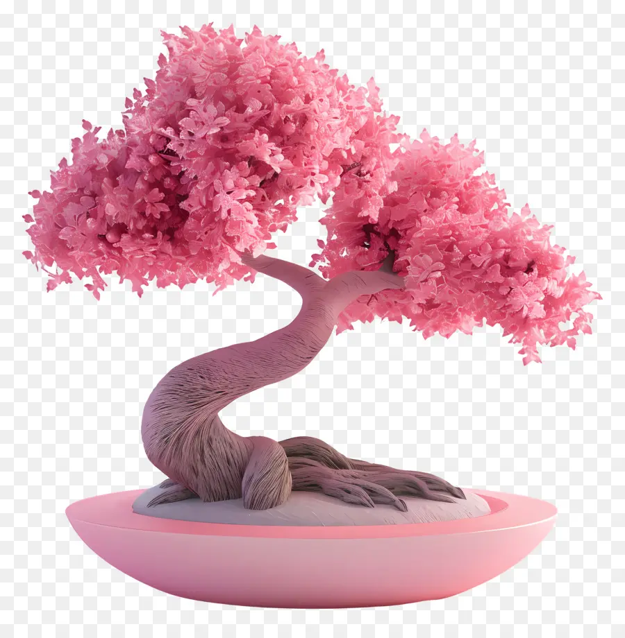 Pohon Bonsai Merah Muda，Pohon Mini PNG