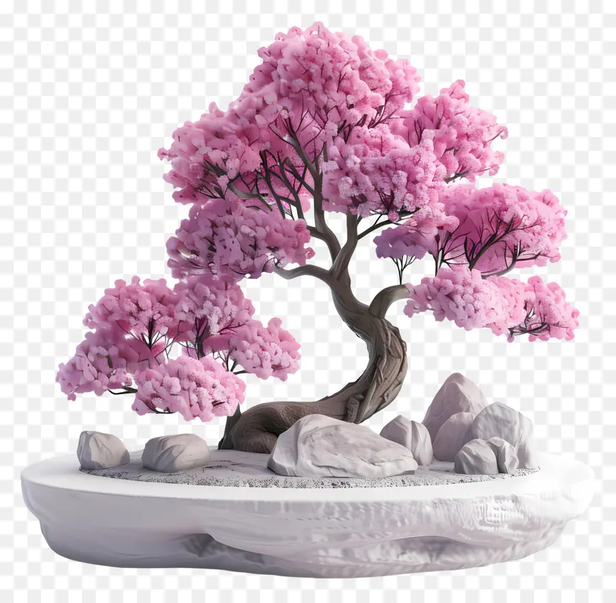 Pohon Bonsai Merah Muda，Pohon Bonsai PNG