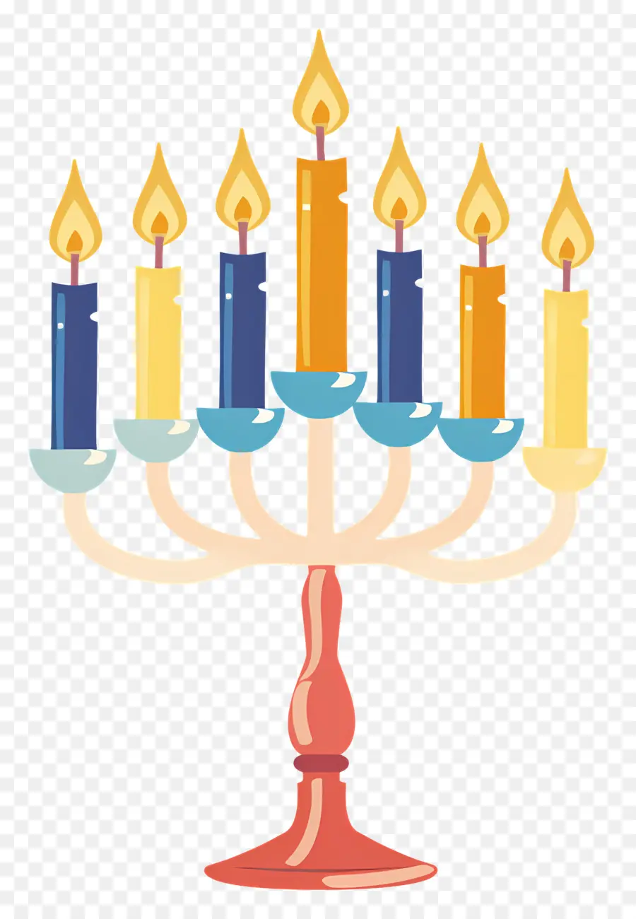 Hanukkah Menorah，Menorah Dengan Lilin PNG