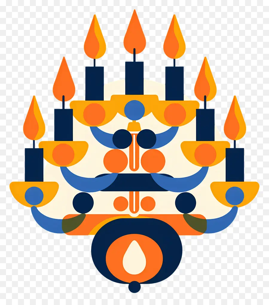 Hanukkah Menorah，Tempat Lilin PNG