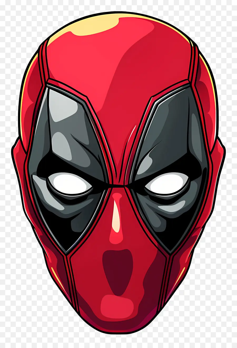 Wajah Kartun Deadpool，Topeng Merah Dan Hitam PNG