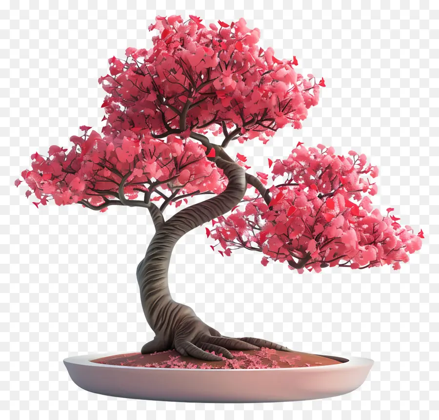 Pohon Bonsai Merah Muda，Bonsai PNG