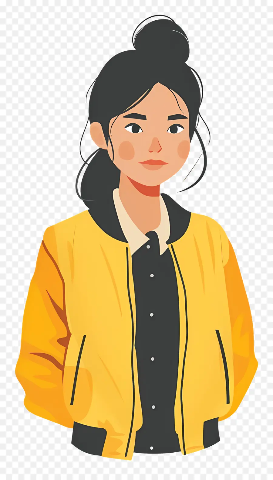 Wanita Berjaket，Gadis Berjaket Kuning PNG