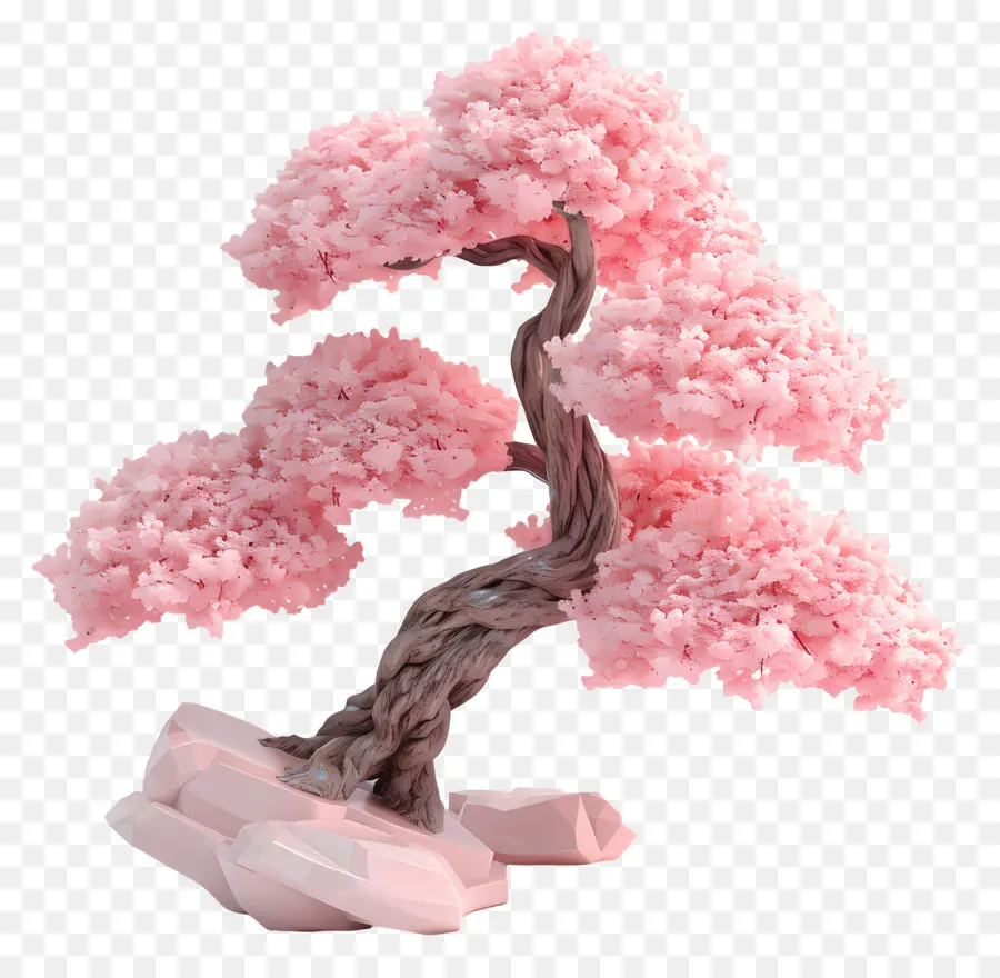 Pohon Bonsai Merah Muda，Pohon Bunga Sakura PNG