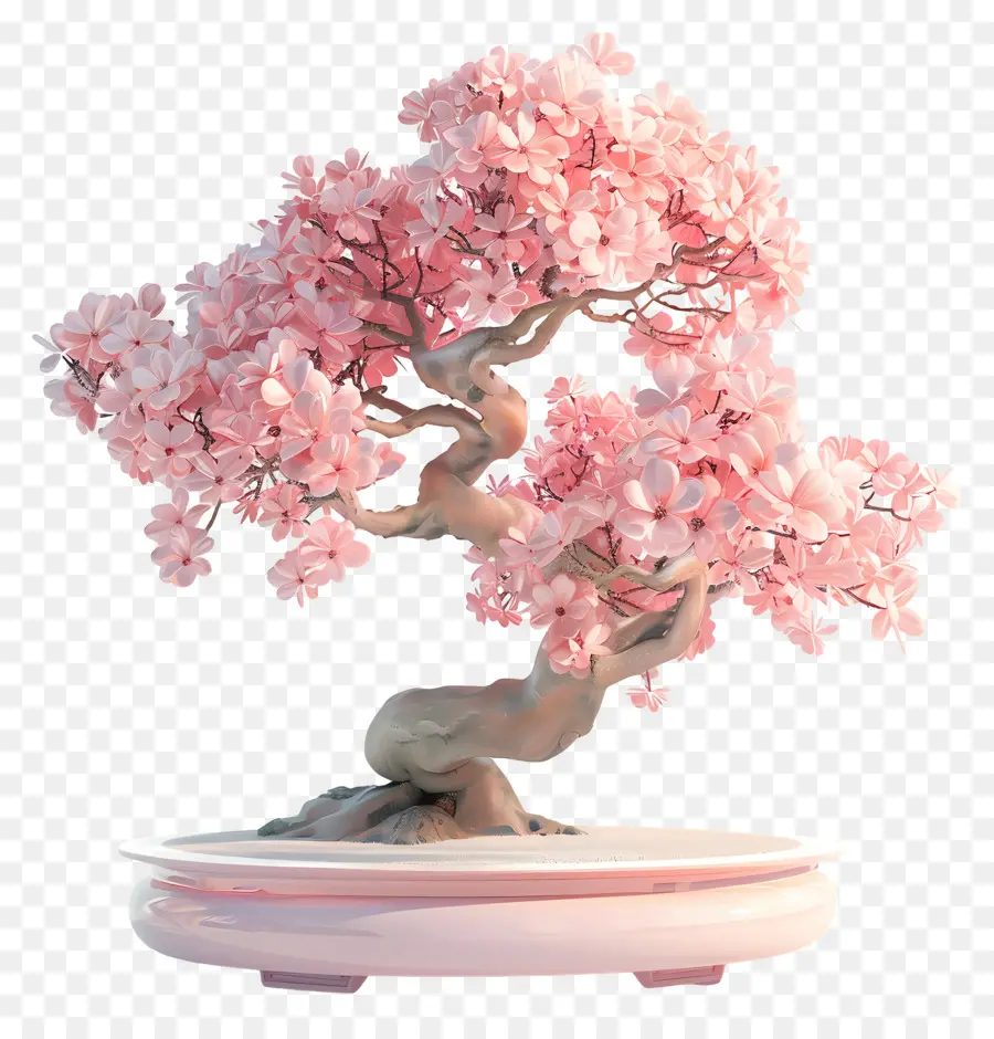 Pohon Bonsai Merah Muda，Pohon Bunga Sakura PNG