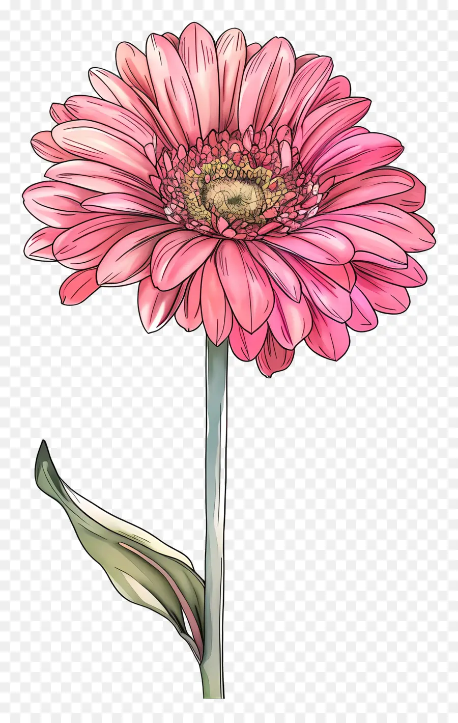 Gerbera Merah Muda，Bunga Aster PNG