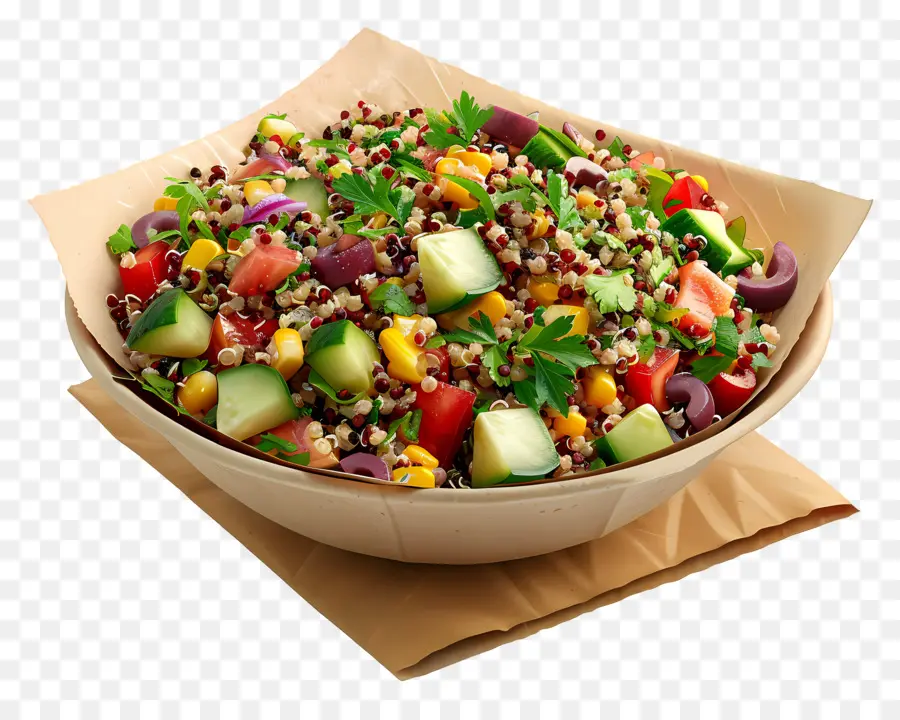 Mangkuk Quinoa，Salad PNG