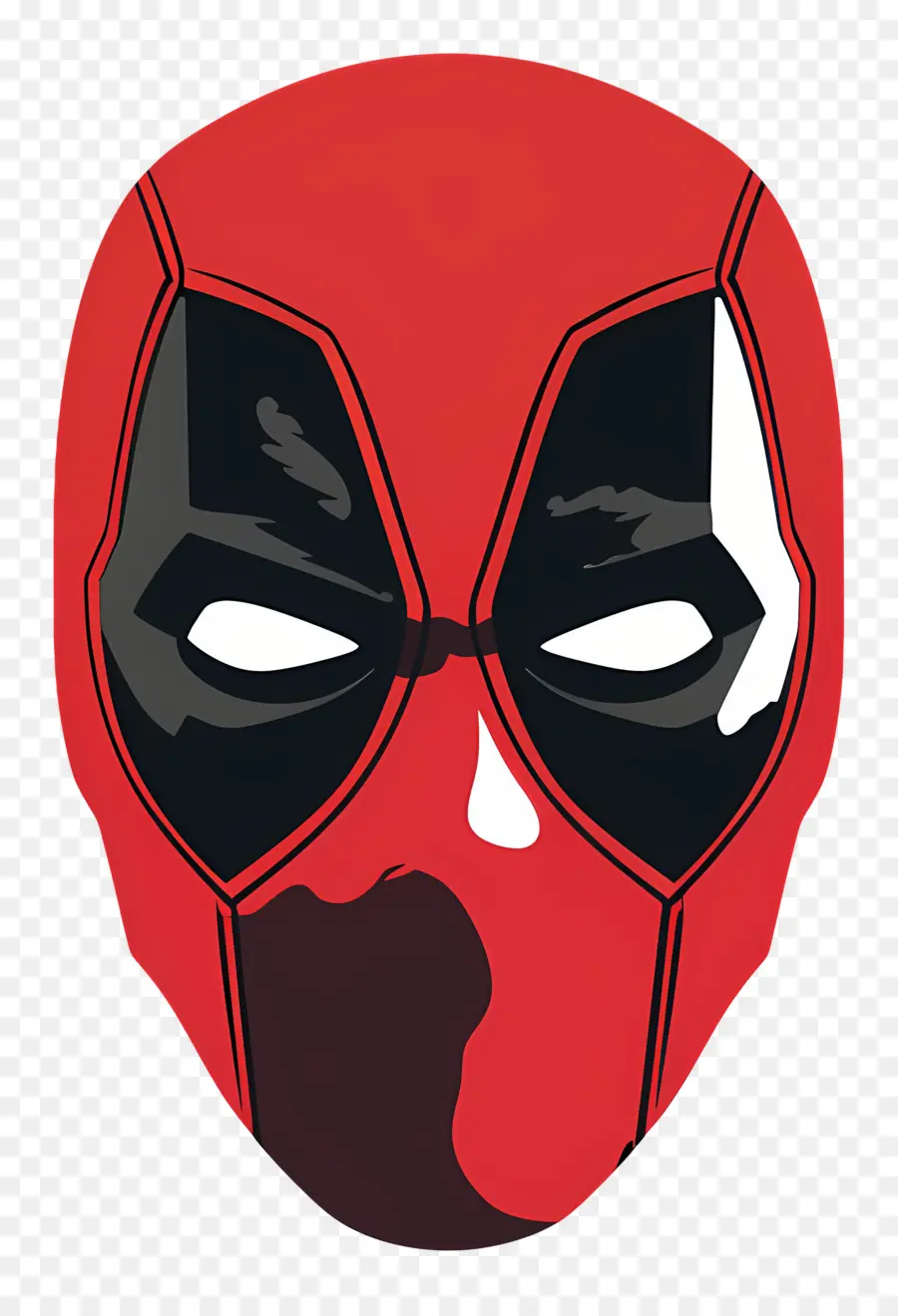 Wajah Kartun Deadpool，Topeng Merah PNG