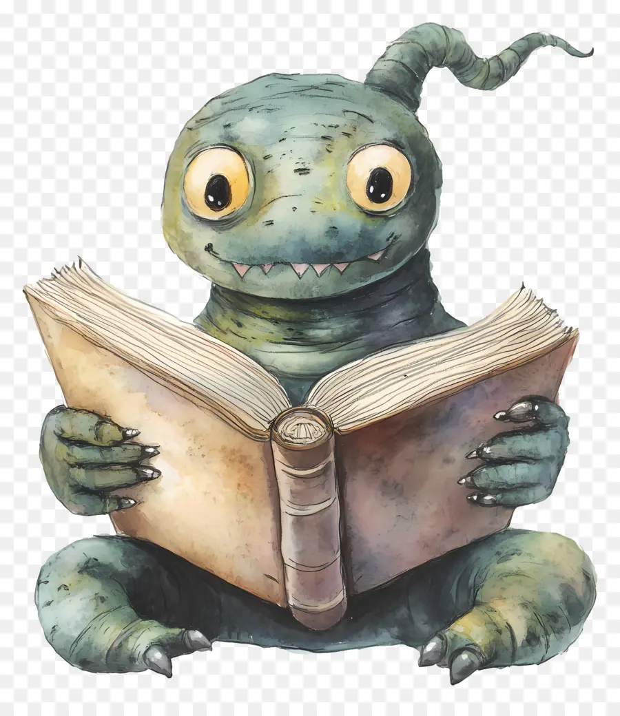 Cacing Buku，Bacaan Monster Lucu PNG